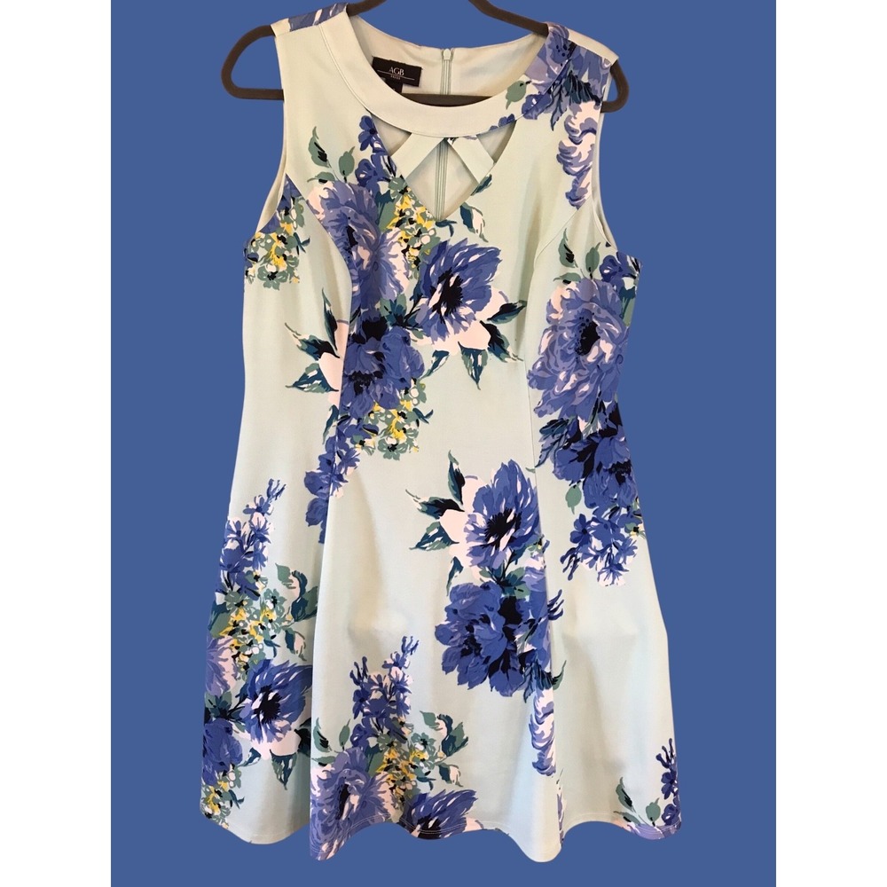 Women's Size 18 AGB Fit N Flare Multicolored Sleeveless Floral Dress, NEW (NWOT)